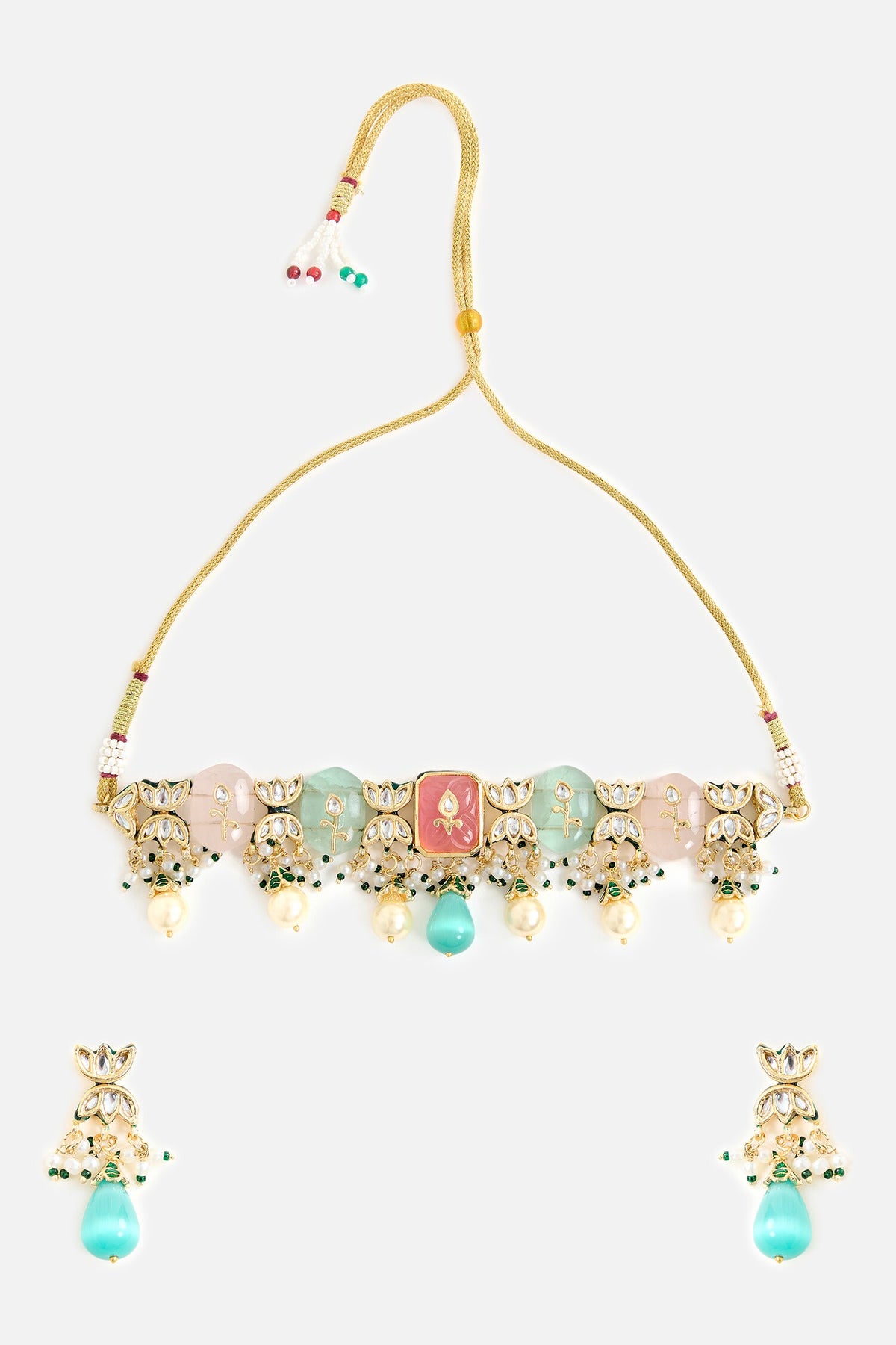 Multicolor Stone Embellished Choker Set 