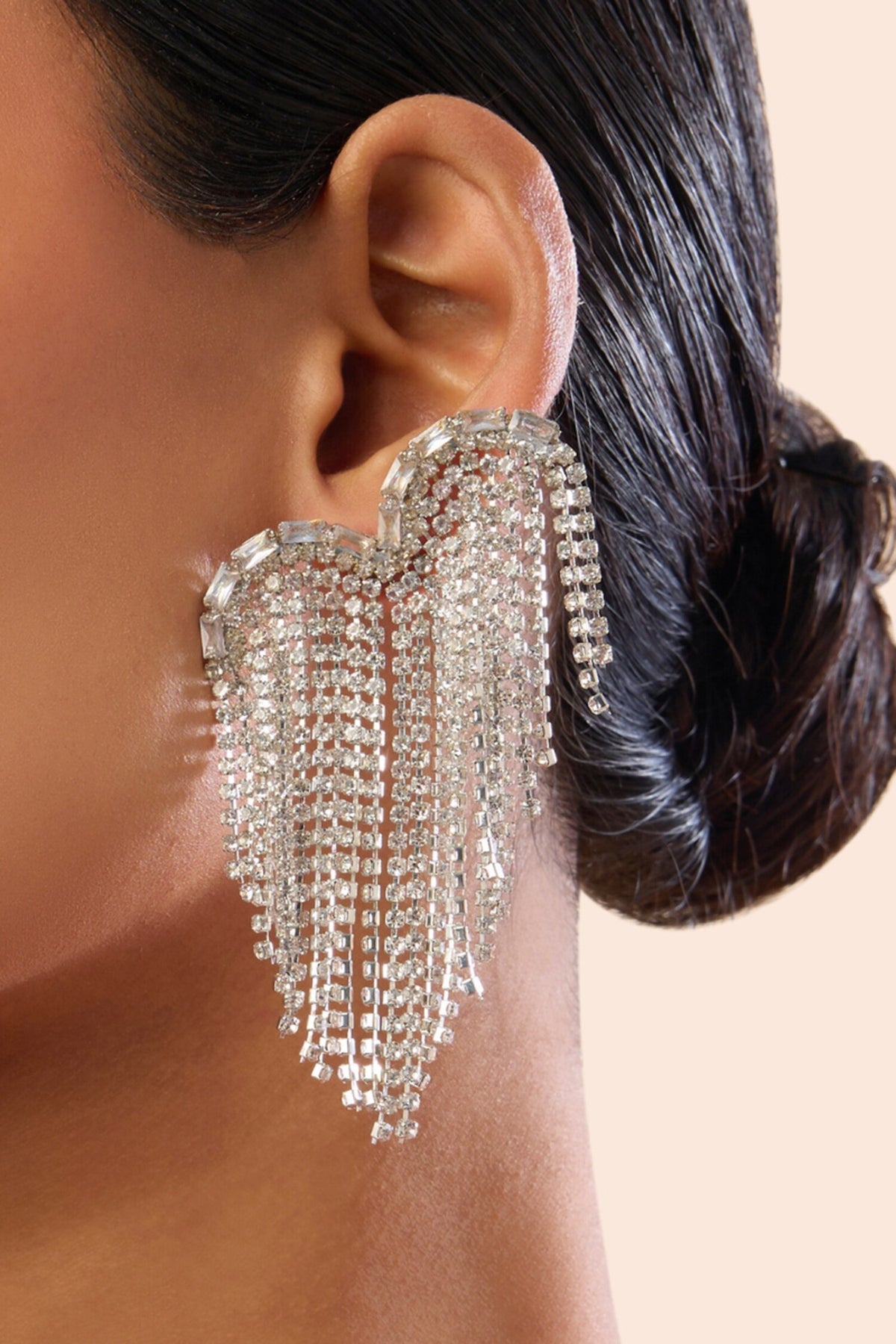 Party Heart Heart Shaped Crystal Danglers 