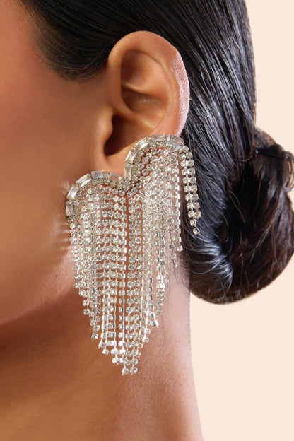 Party Heart Heart Shaped Crystal Danglers 