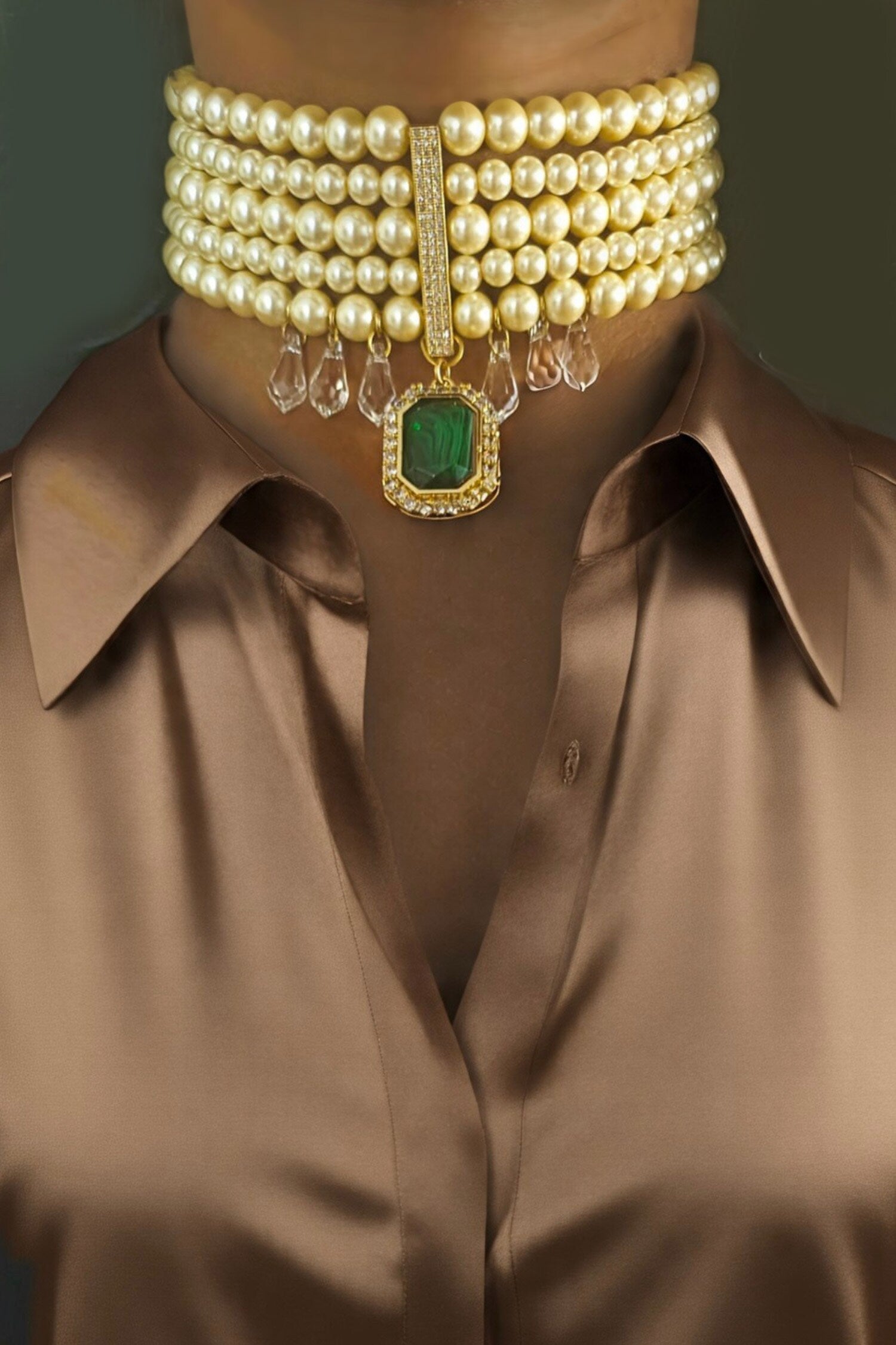 Araana Pearl Crystal Necklace 