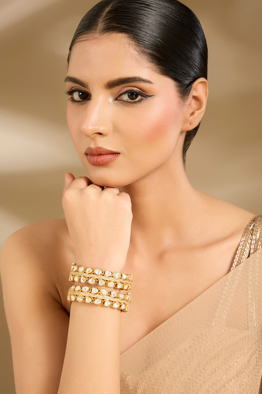 Polki Stone Embellished Bangles 