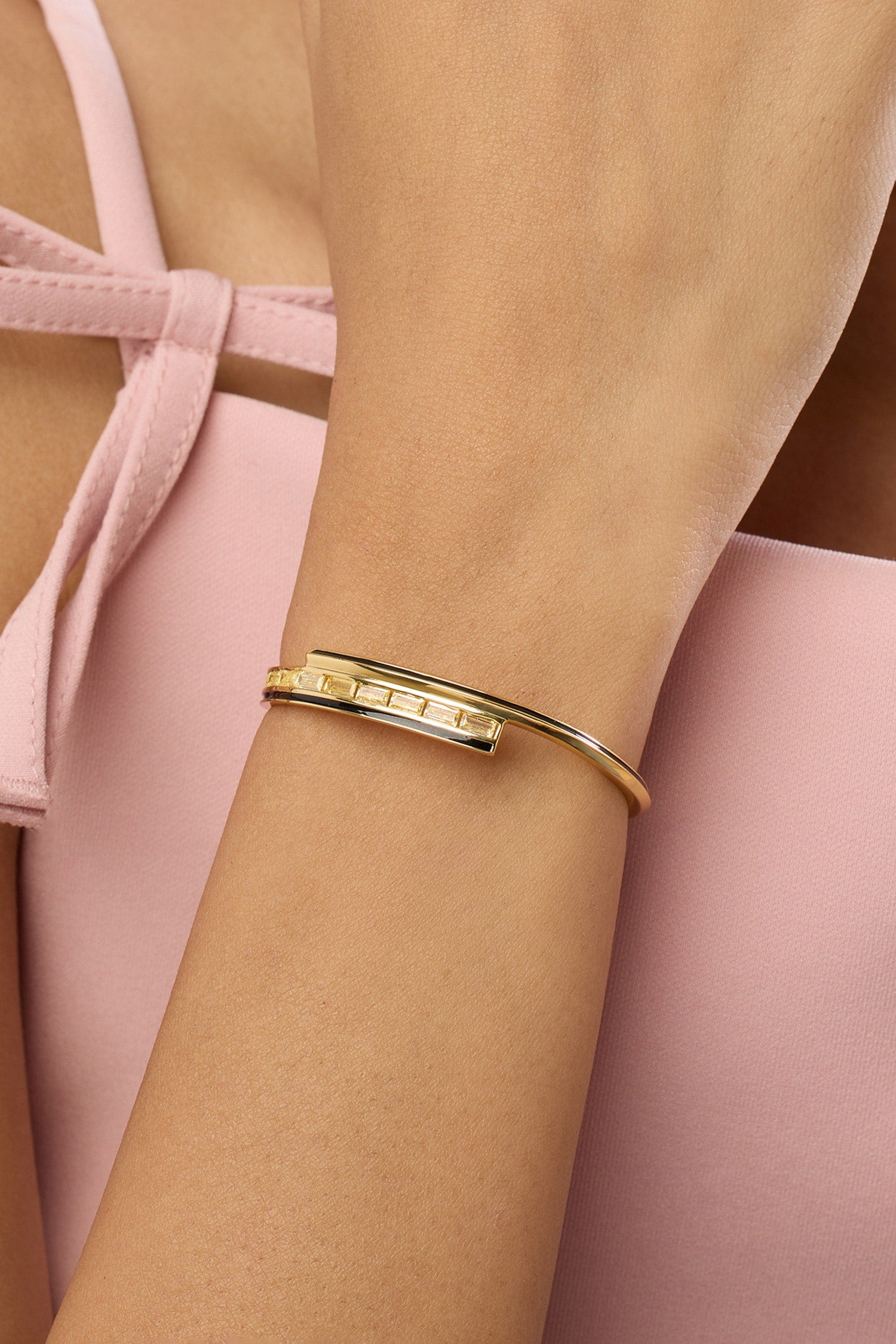 Dreama Yellow Cuff Bracelet 