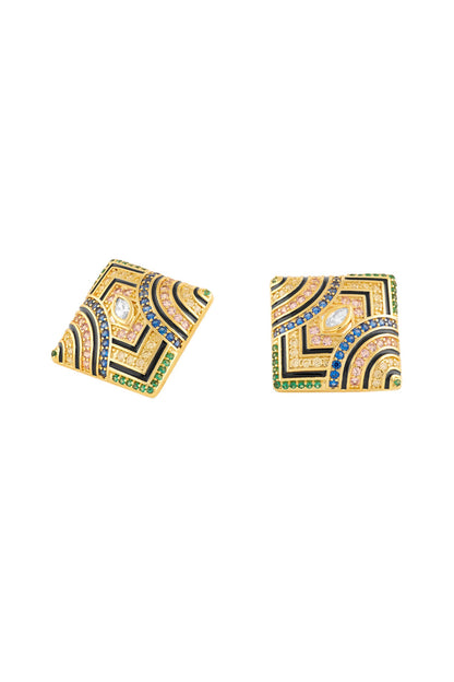 Delyra Square Stud Earrings 