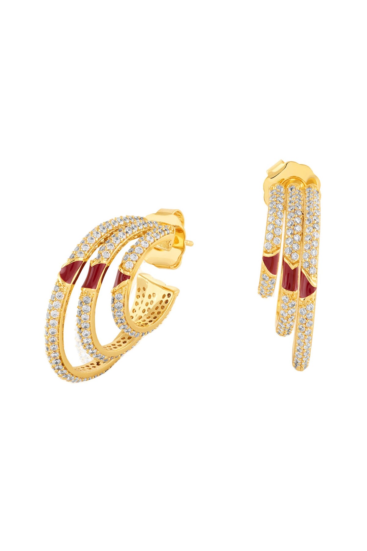 Eclipta Triple Hoop Earrings 