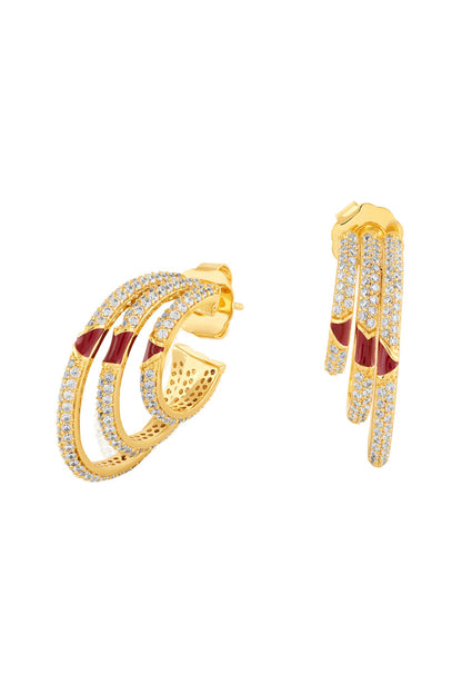 Eclipta Triple Hoop Earrings 