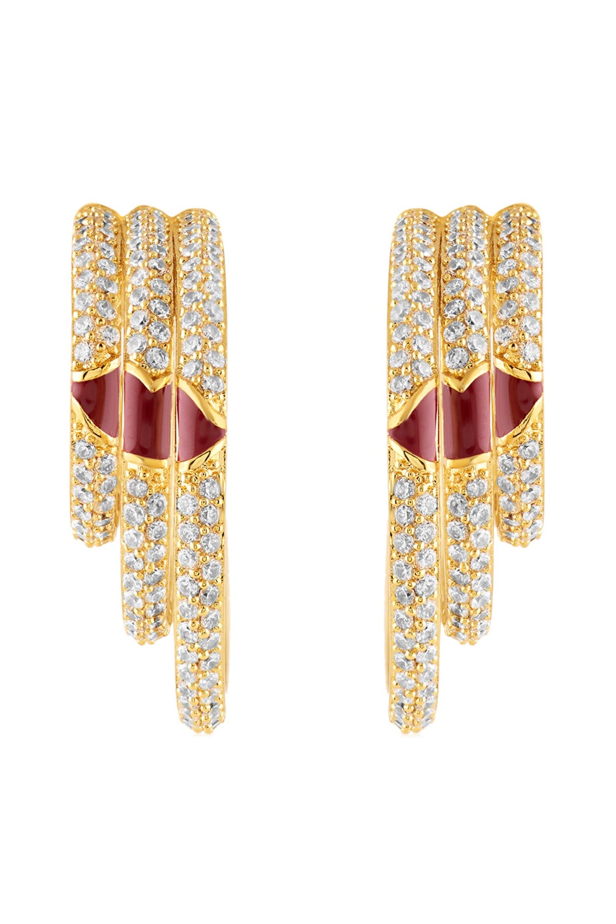 Eclipta Triple Hoop Earrings 