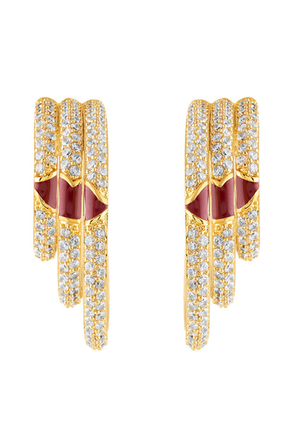 Eclipta Triple Hoop Earrings 