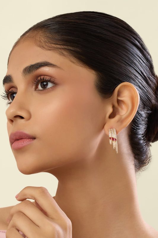Eclipta Triple Hoop Earrings 