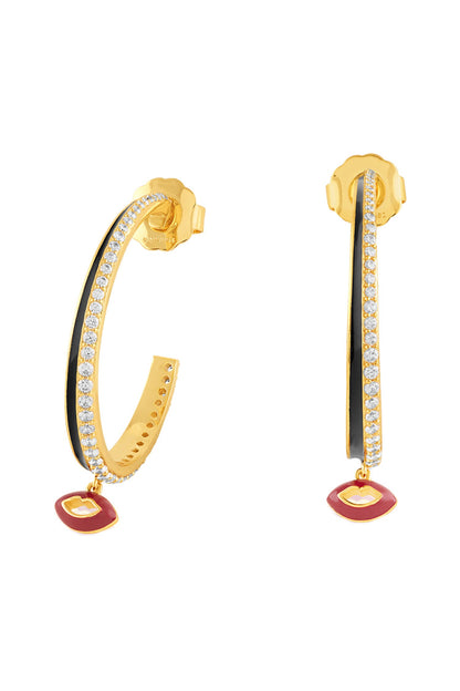 Hypnos Charm Hoop Earrings 