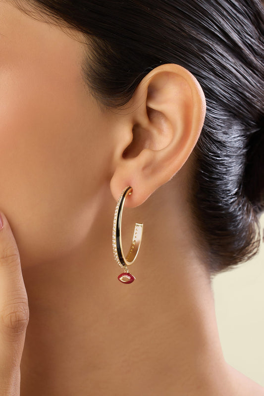 Hypnos Charm Hoop Earrings 