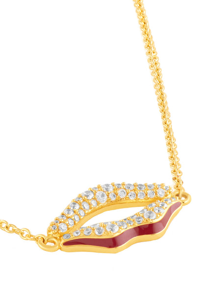 Skylaire Lip Pendant Necklace 