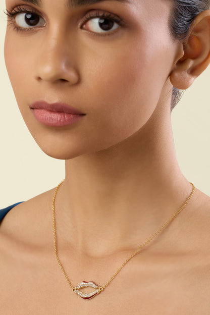 Skylaire Lip Pendant Necklace 