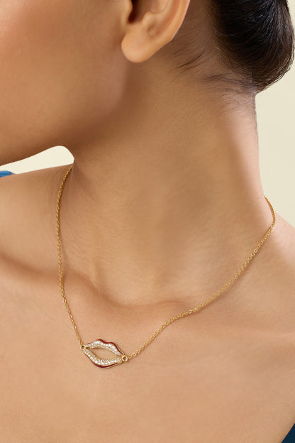 Skylaire Lip Pendant Necklace 