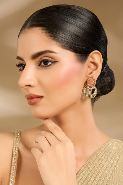 Gold-Plated Statement Earrings 