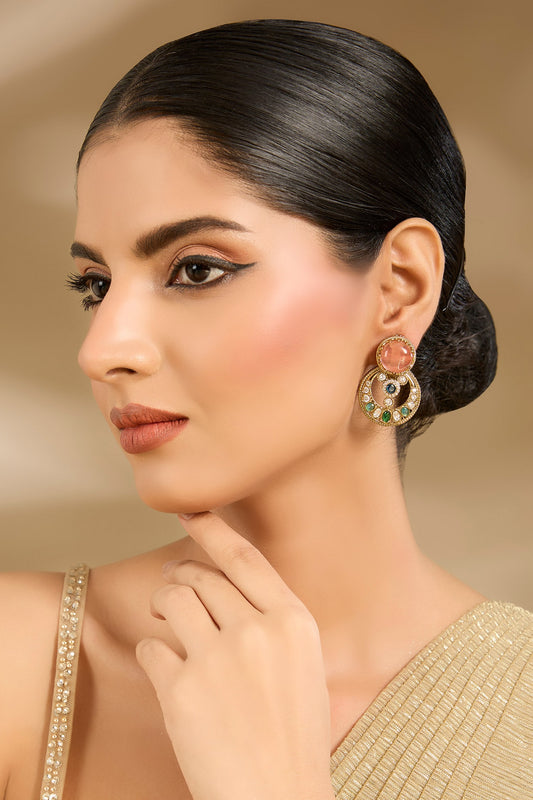 Gold-Plated Statement Earrings 