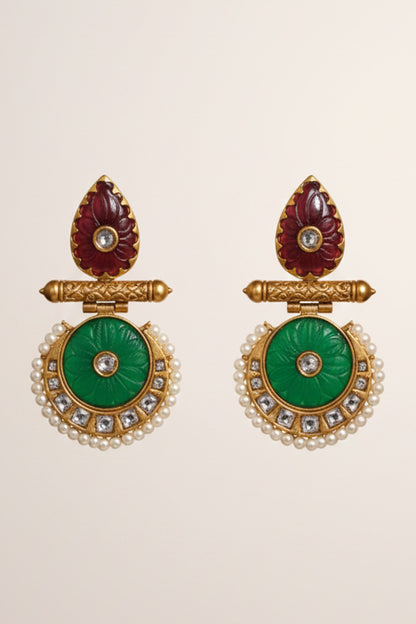 Kundan Polki Embellished Earrings 