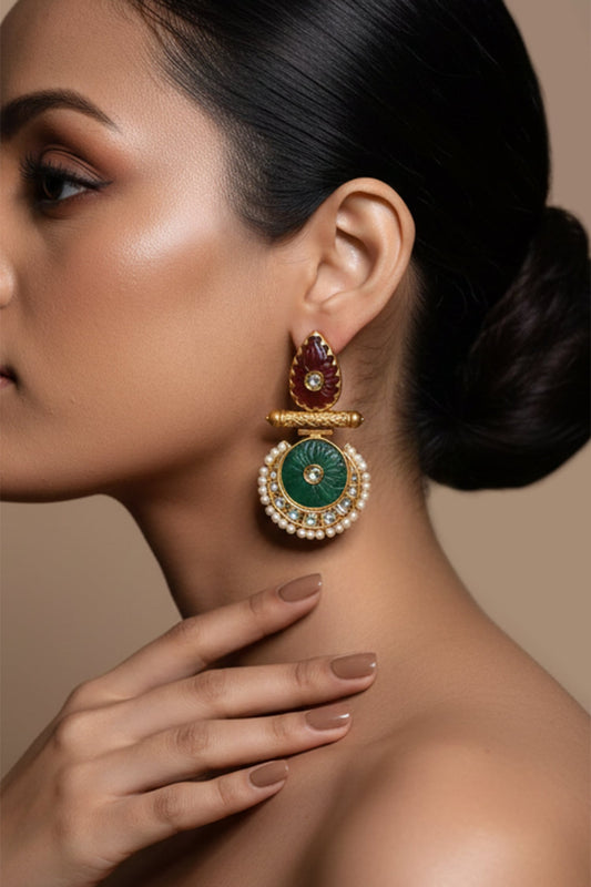 Kundan Polki Embellished Earrings 