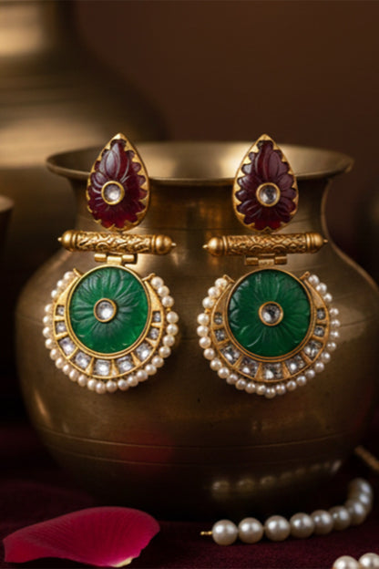 Kundan Polki Embellished Earrings 