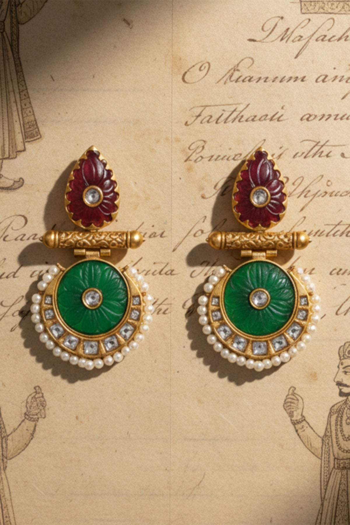 Kundan Polki Embellished Earrings 