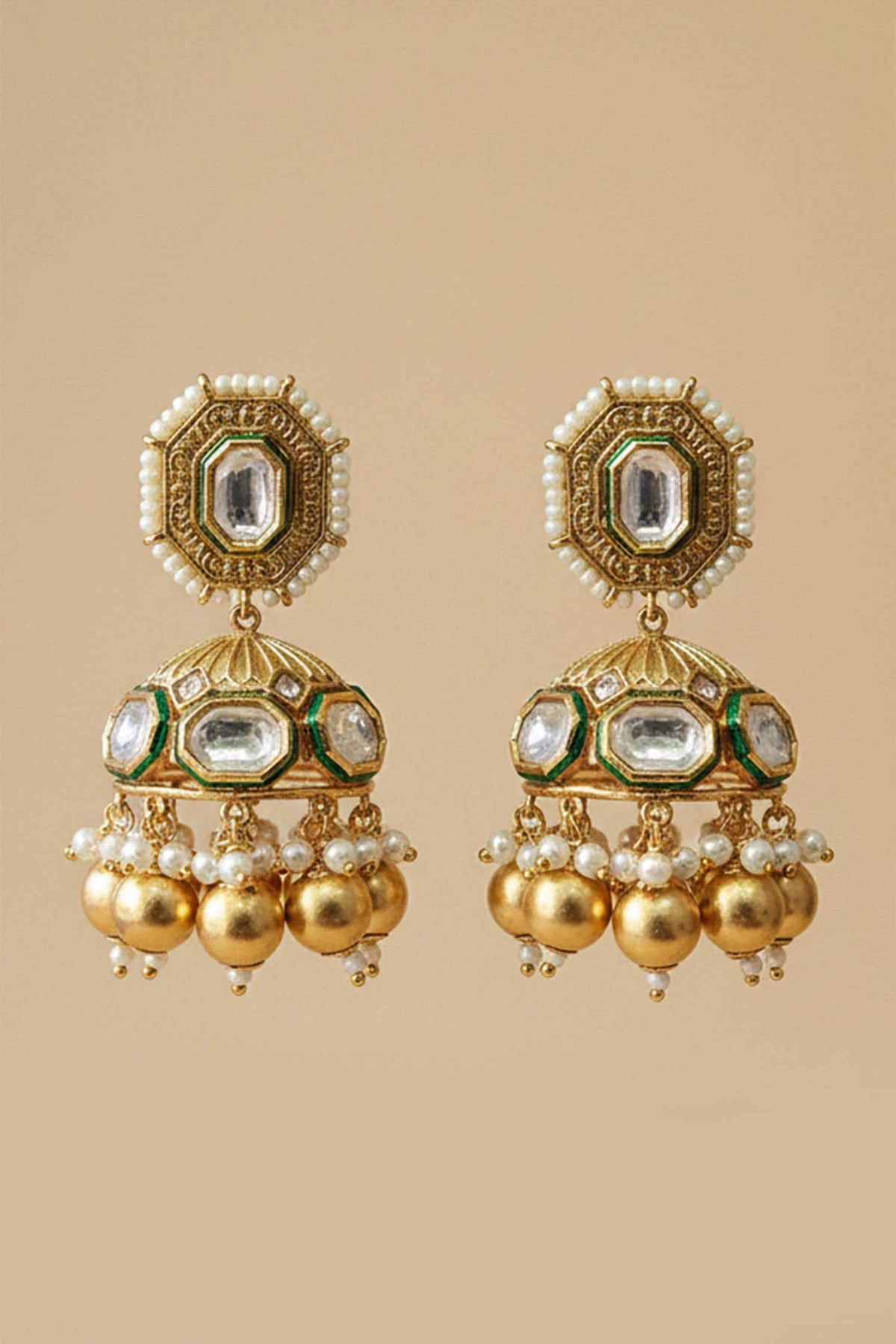 Stone Embellished Jhumkas 