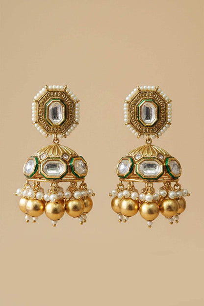 Stone Embellished Jhumkas 