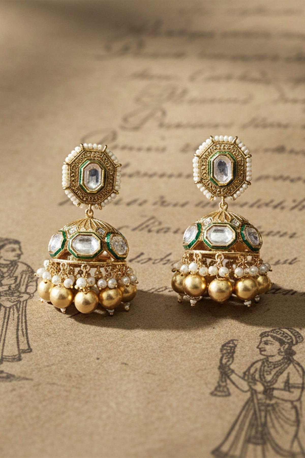 Stone Embellished Jhumkas 