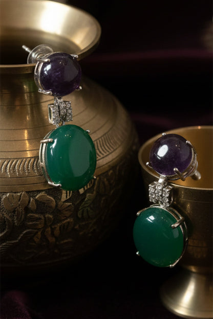 Double Stone Embellished Drops 