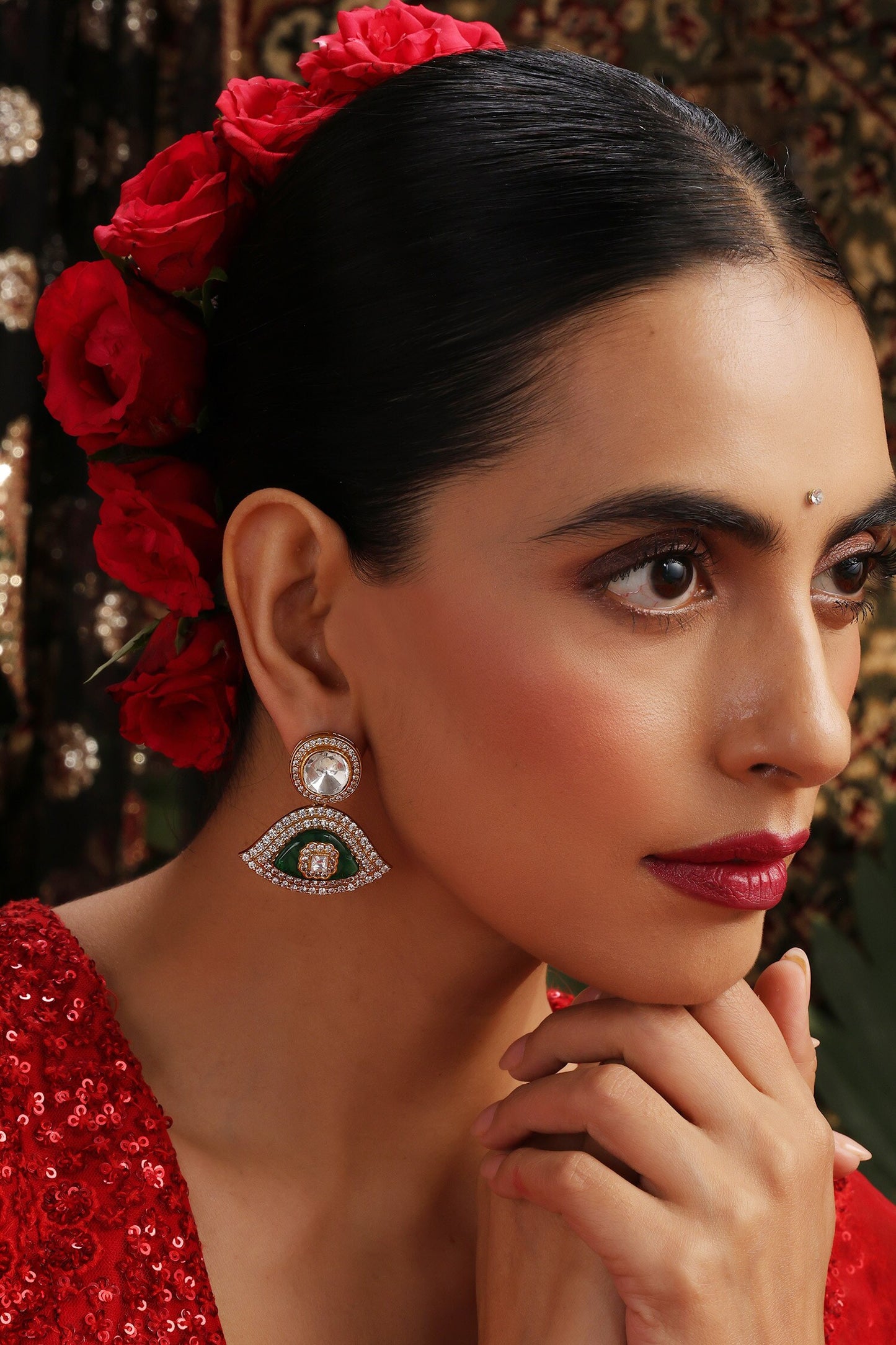 Polki Drop Dangler Earrings 
