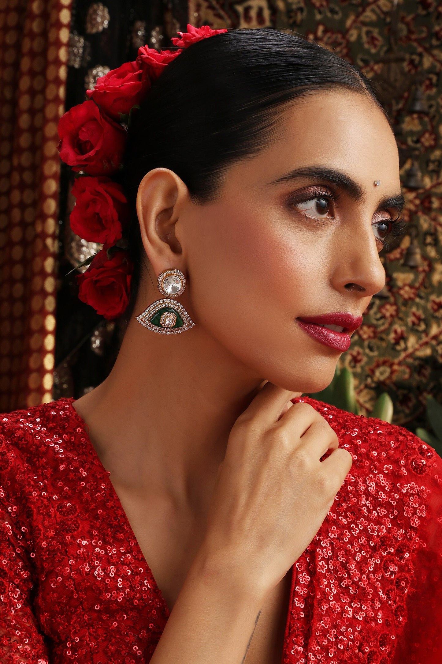 Polki Drop Dangler Earrings 