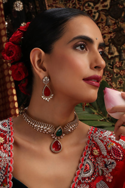 Polki & Pendant Drop Choker Set 