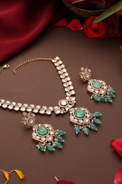 Polki & Drop Embellished Necklace Set 