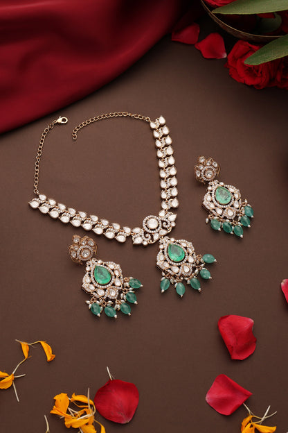 Polki & Drop Embellished Necklace Set 