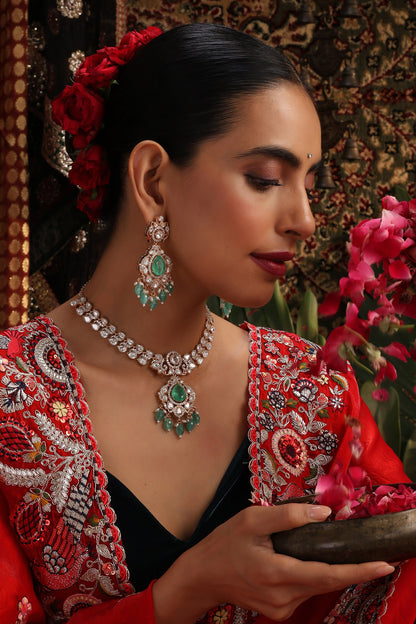 Polki & Drop Embellished Necklace Set 