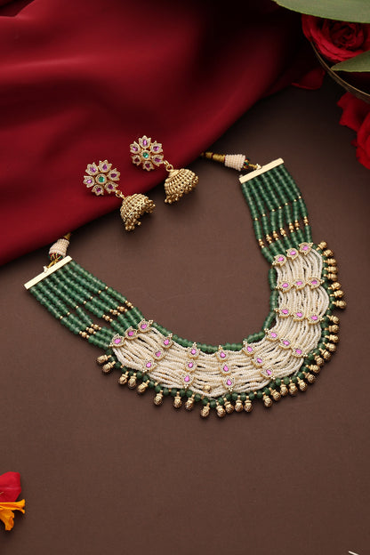 Polki Layered Necklace Set 