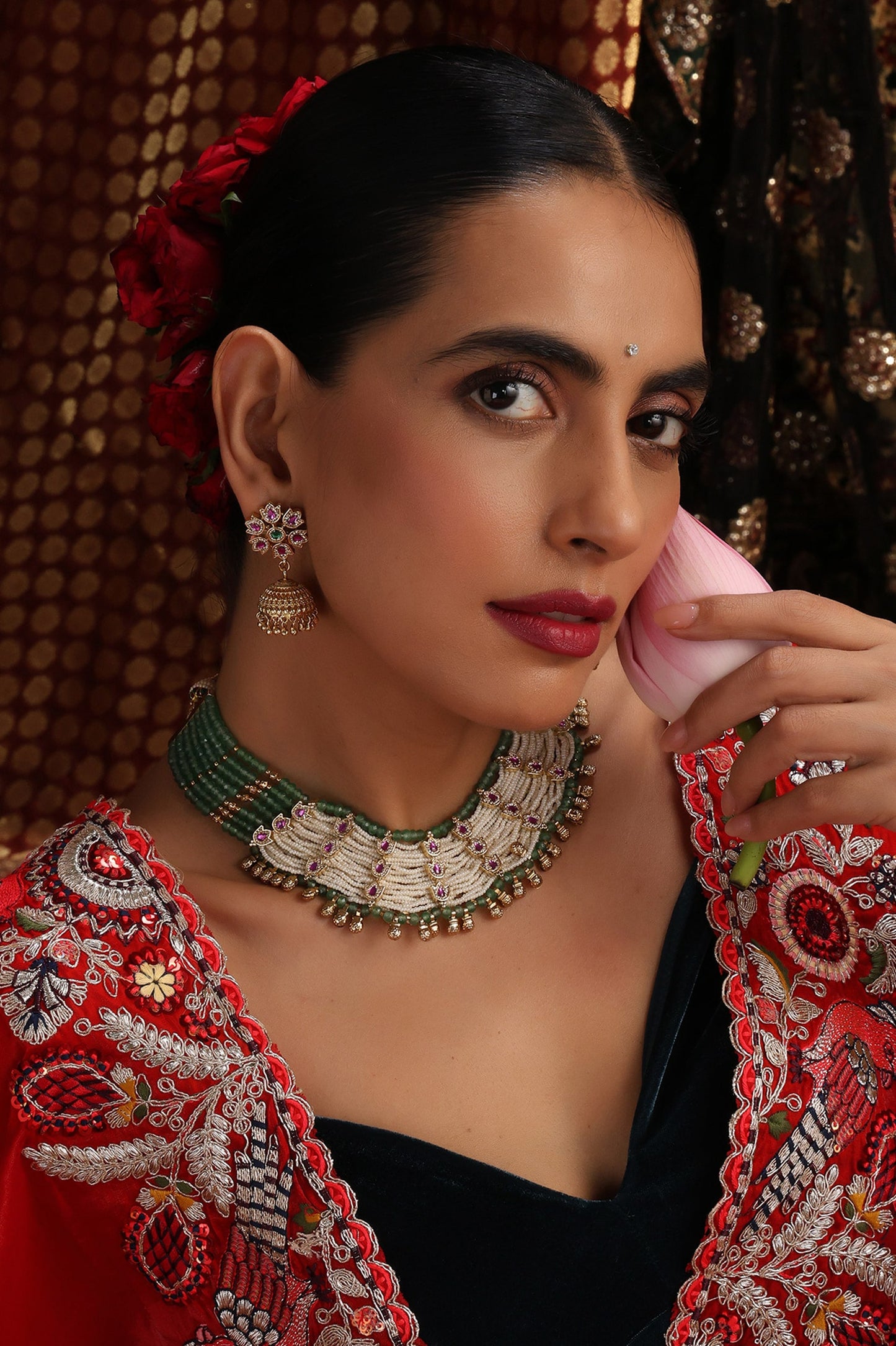 Polki Layered Necklace Set 