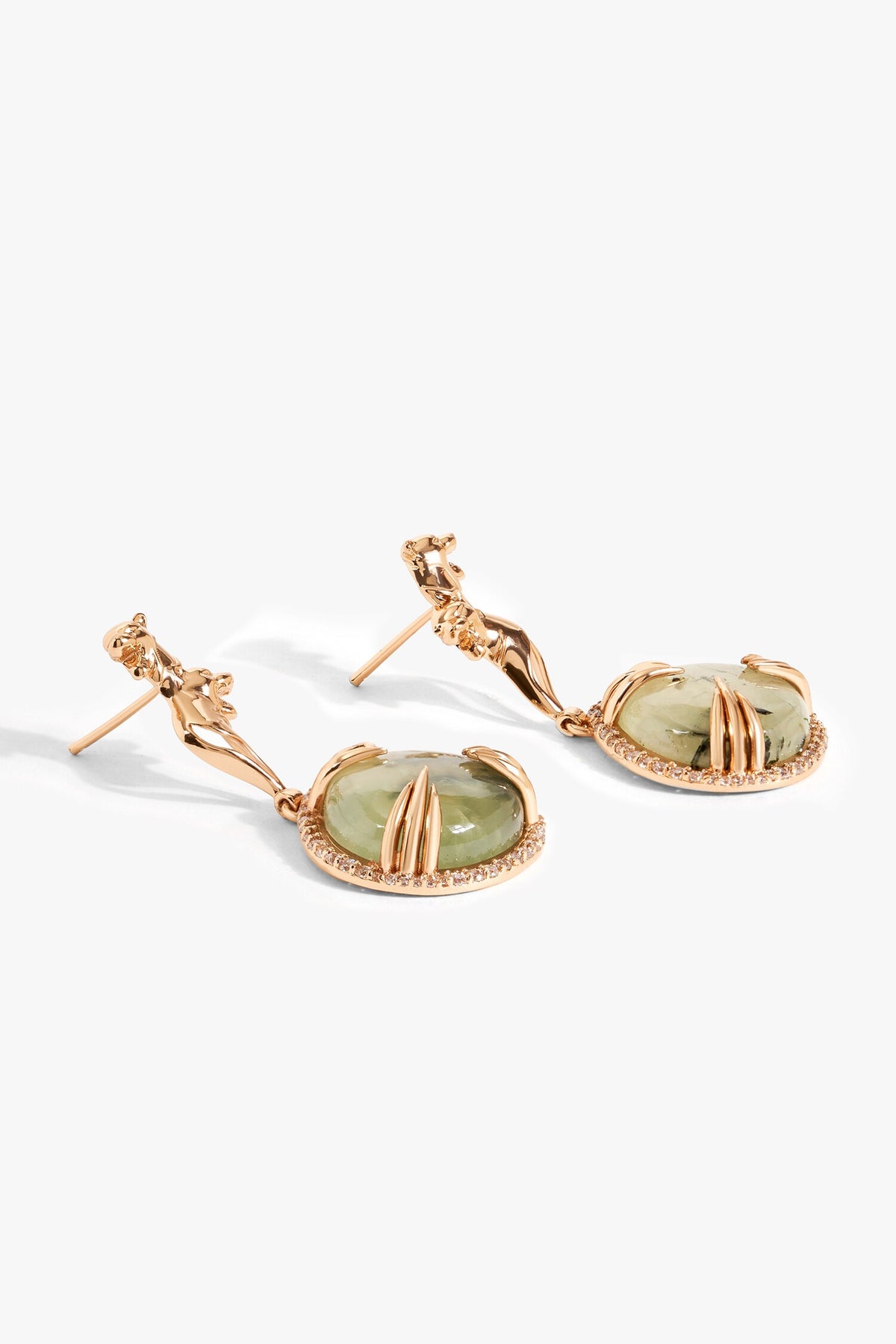 La Leopard Claw Embellished Drop Earrings 