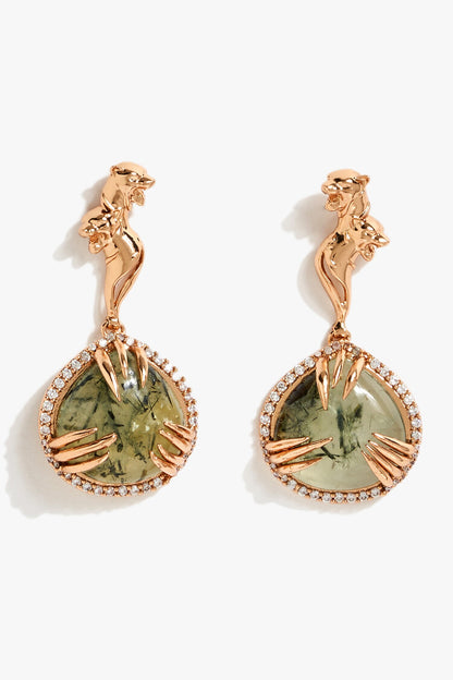 La Leopard Claw Embellished Drop Earrings 
