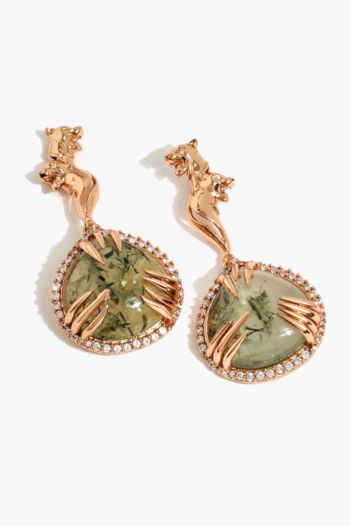 La Leopard Claw Embellished Drop Earrings 