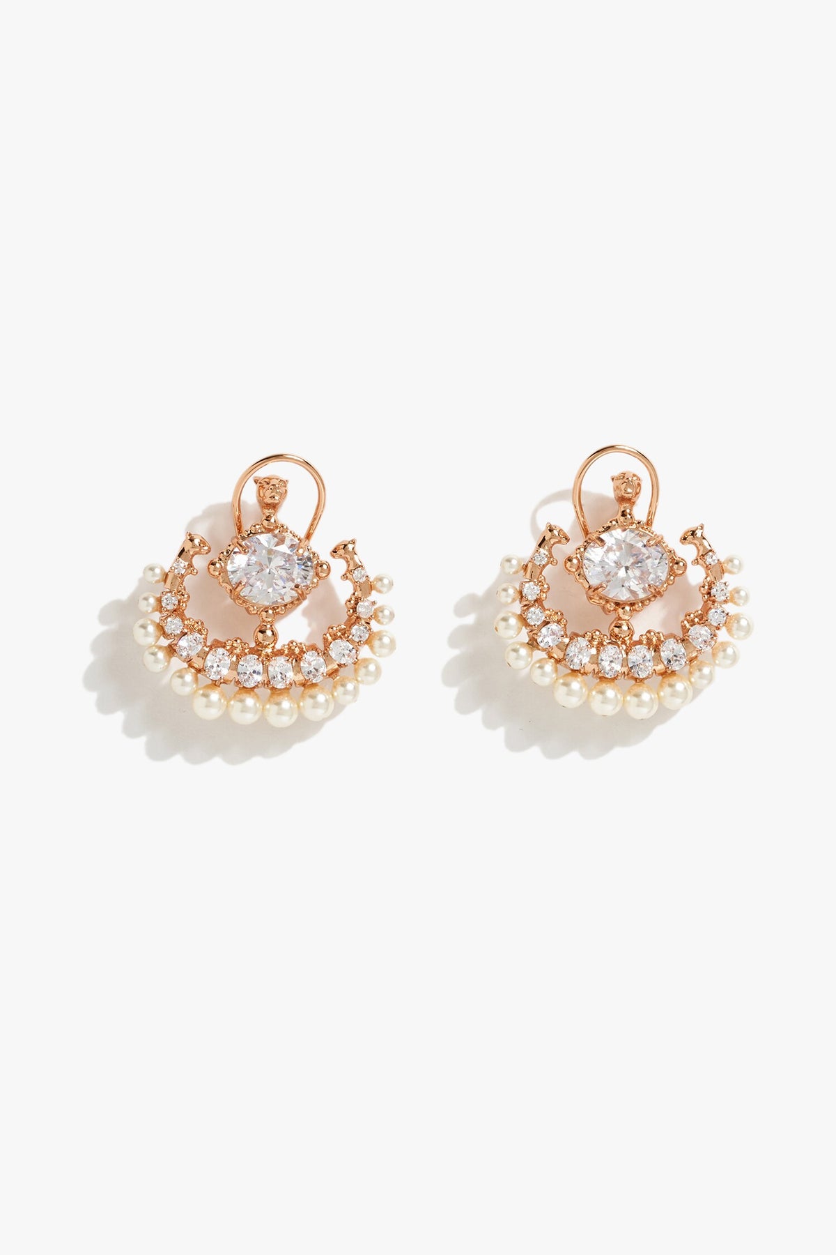 Trinity Of Leopard Majestic Pearl Embellished Studs 