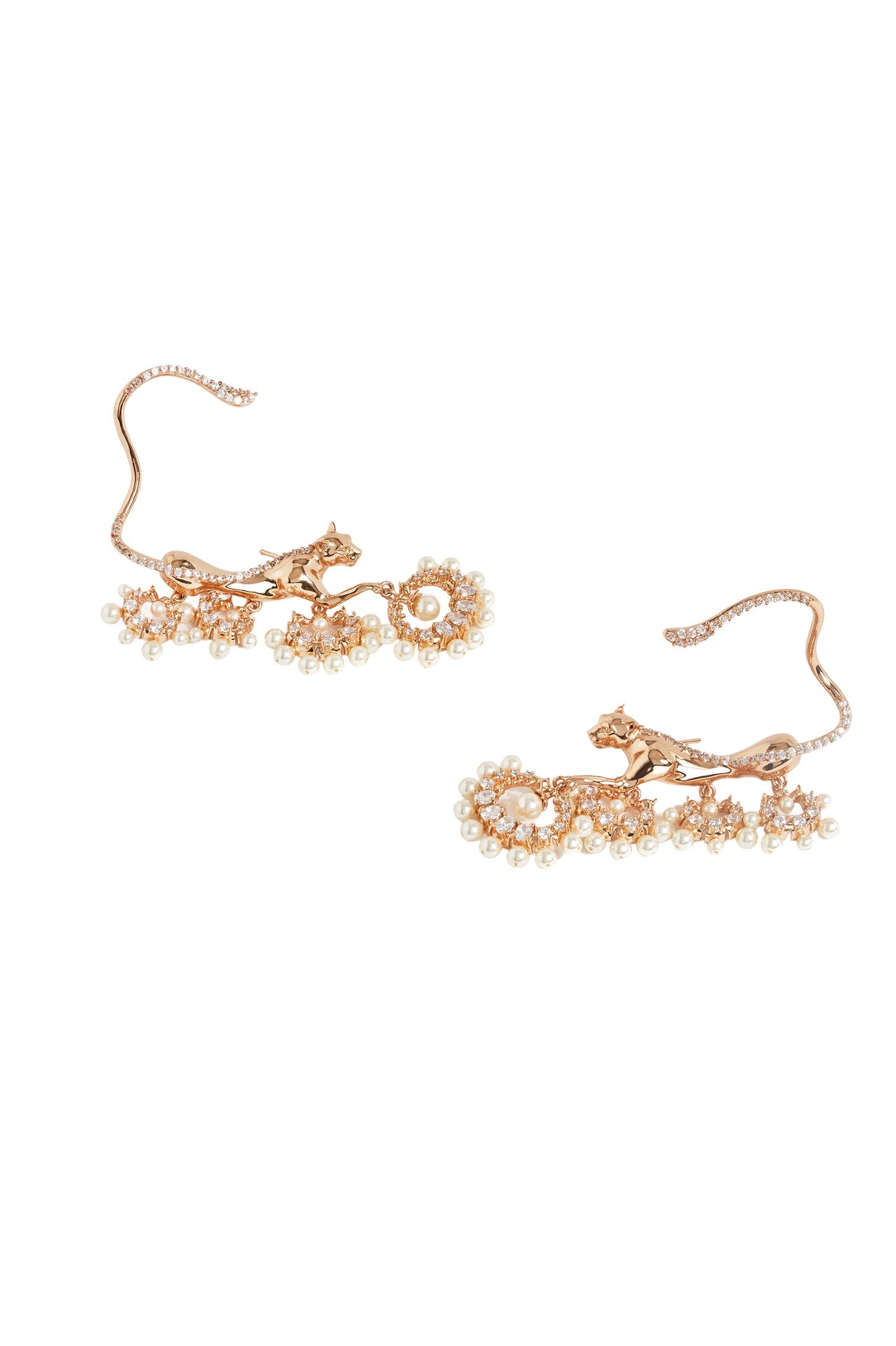 Wild Majestic Pearl Embellished Veil Ear Cuffs 