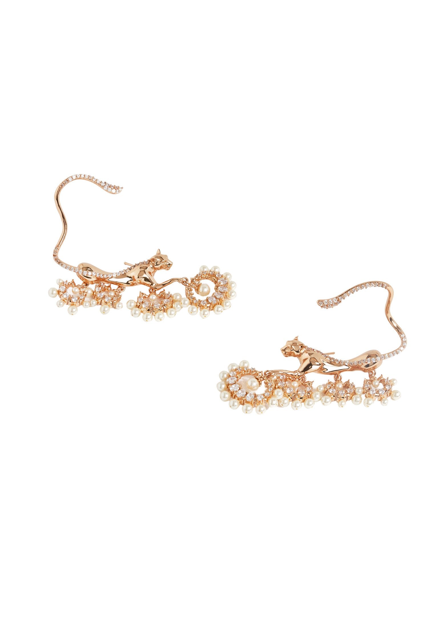Wild Majestic Pearl Embellished Veil Ear Cuffs 