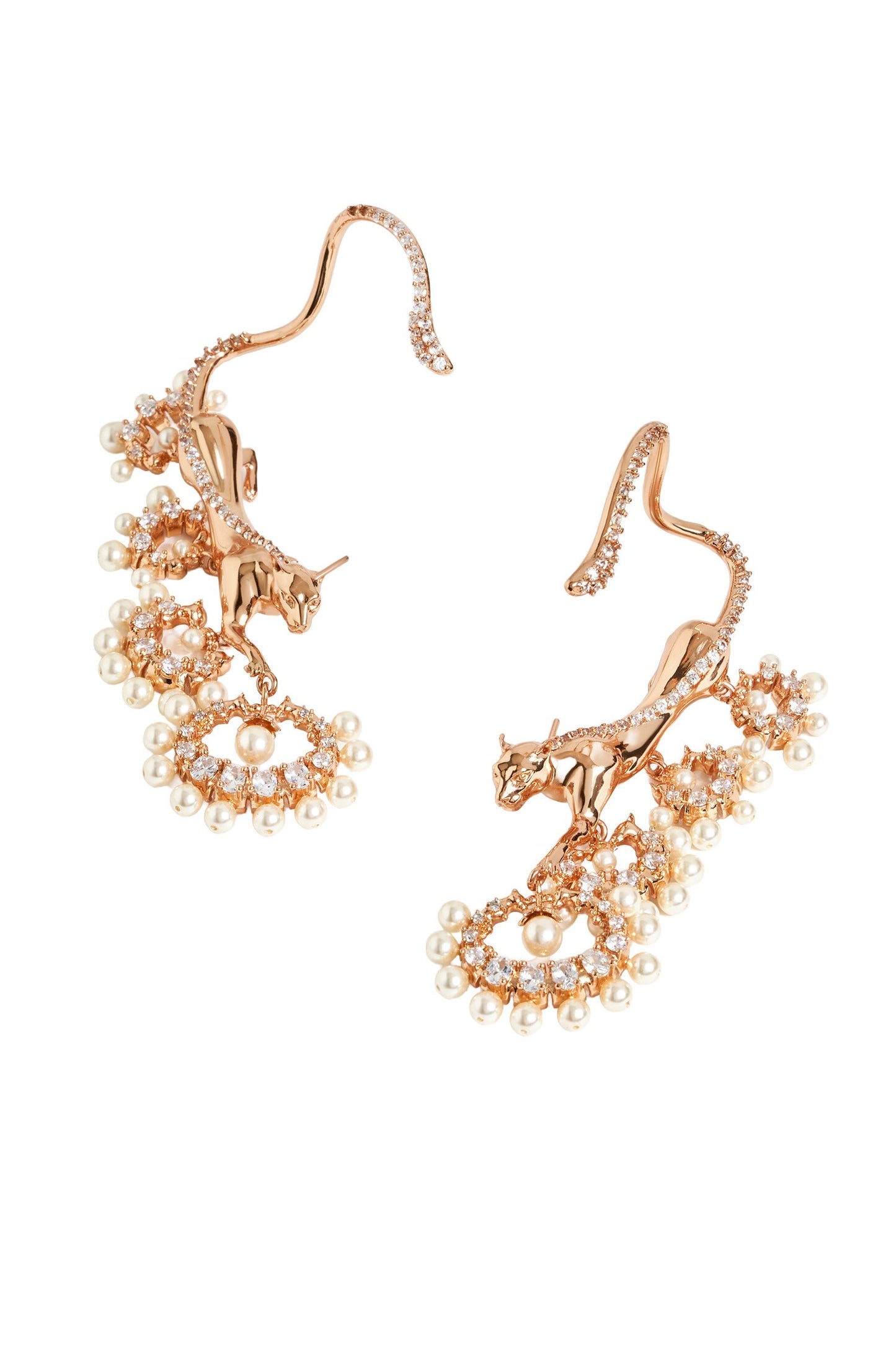 Wild Majestic Pearl Embellished Veil Ear Cuffs 