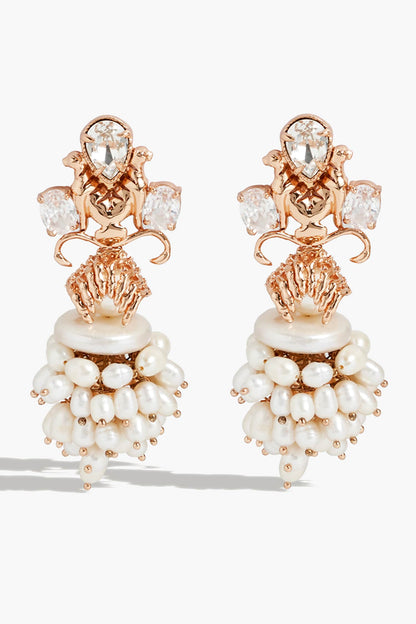 Scared Union Pearl Embellished Drop Earrings 