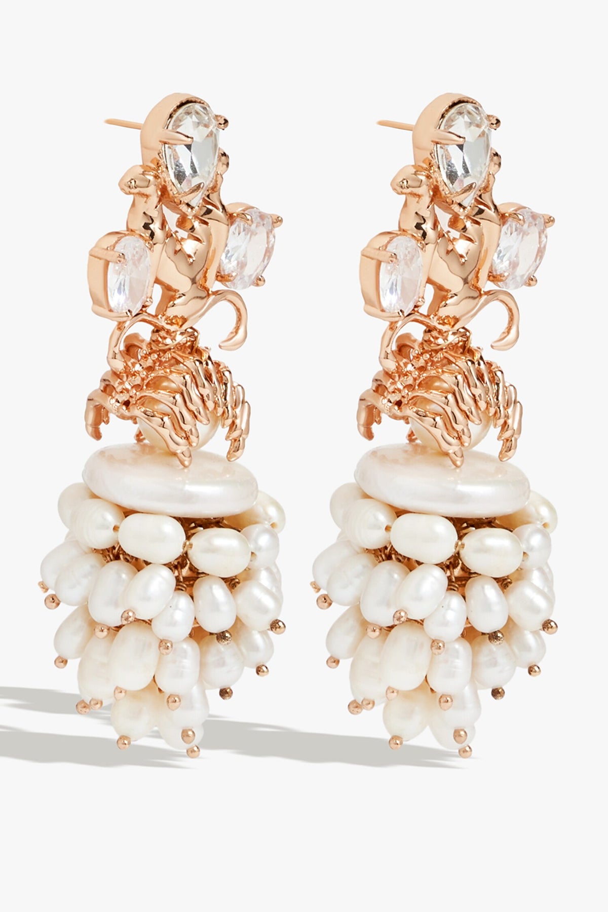 Scared Union Pearl Embellished Drop Earrings 