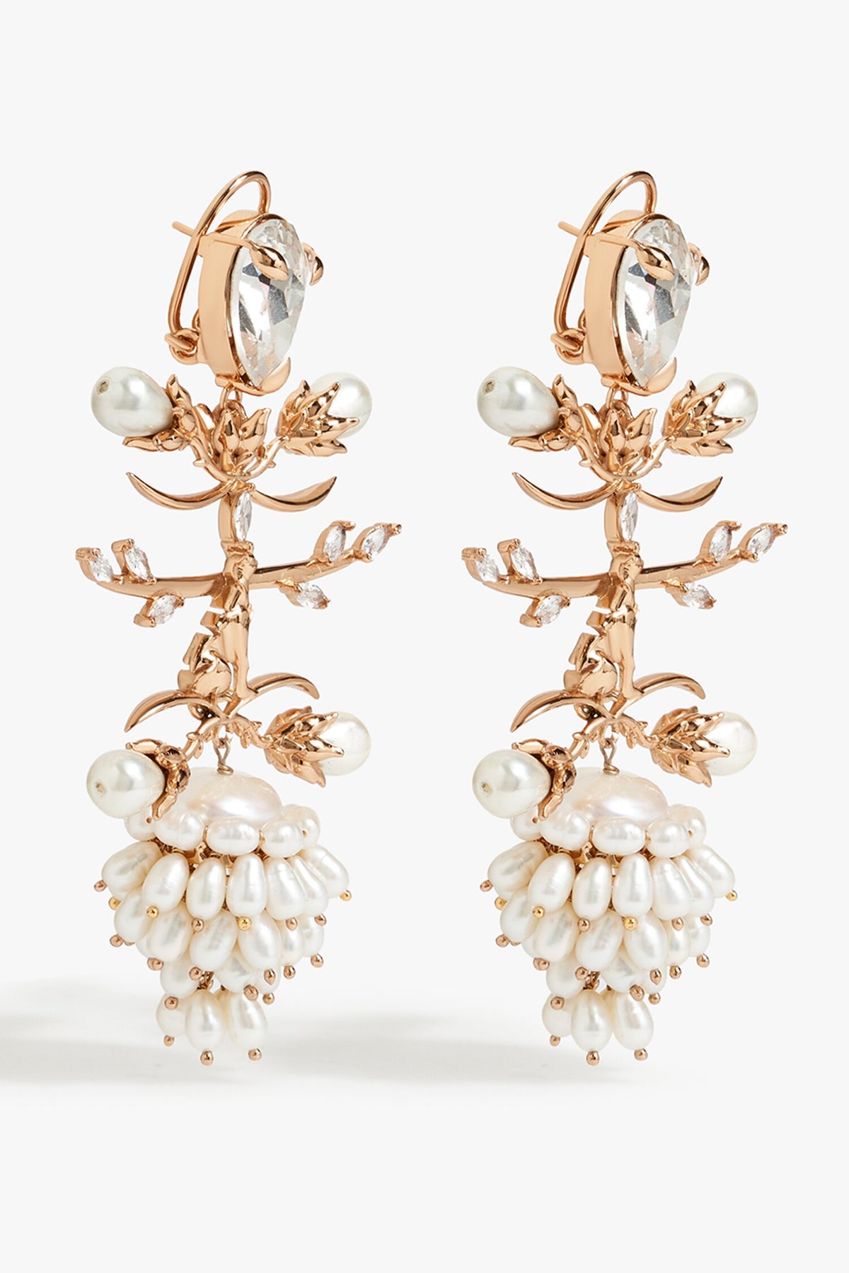 Crown Of Pearls  Embellished Earrings 