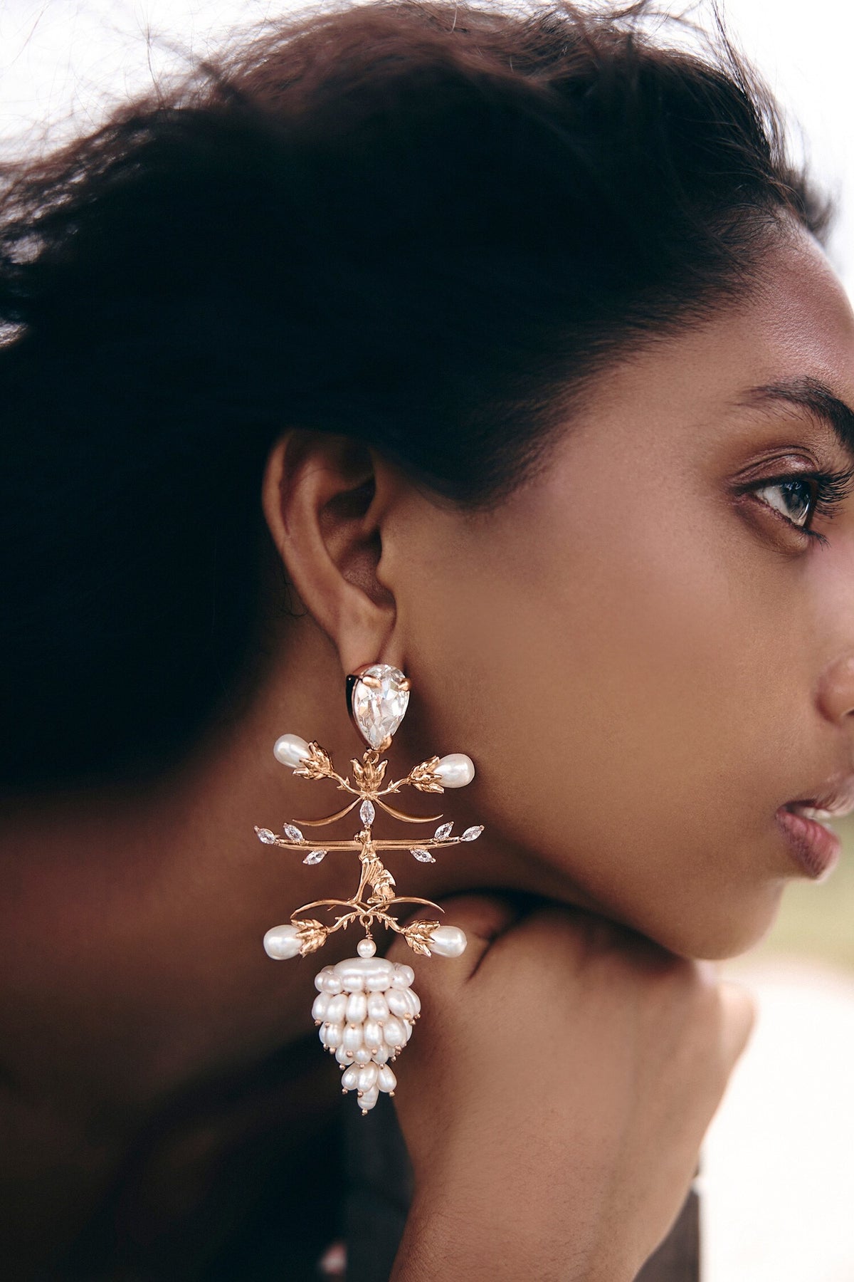 Crown Of Pearls  Embellished Earrings 