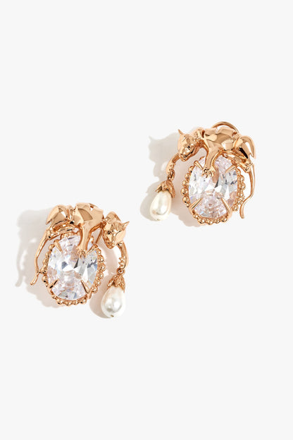 The Arch Leopard Drop Studs 