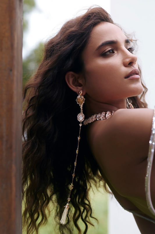 Leopard Veil Shoulder Earrings 