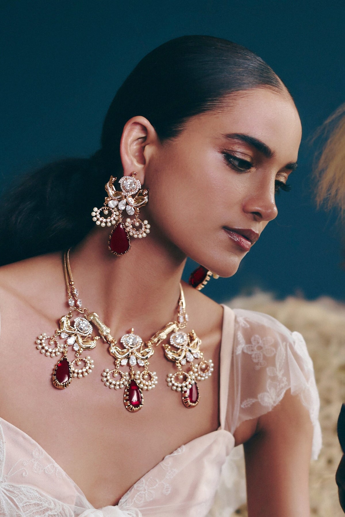 Leopard Crimson Cascade Earrings 