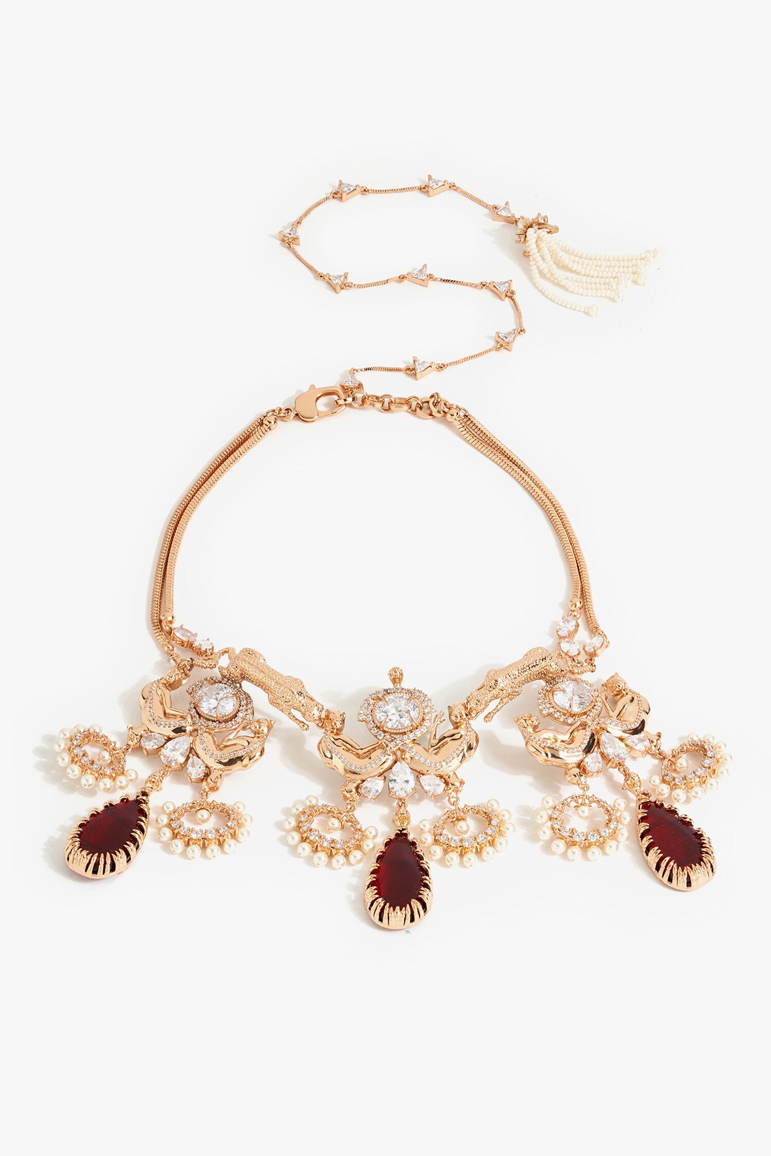 Leopard Crimson Cascade Necklace 
